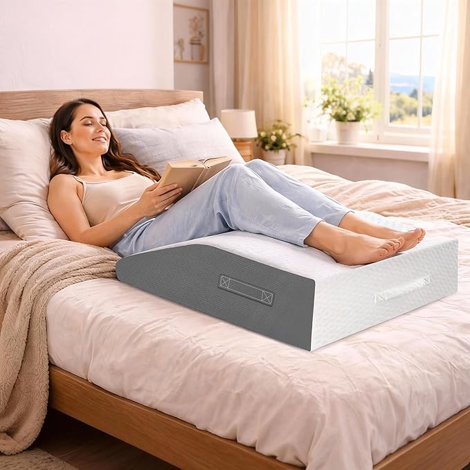 6" Leg Elevation Pillows Memory Foam Leg Support Bed Wedge Pillow Leg Elevated for Sleeping, Leg Pillows Good for Back& Knee& Hip& Ankles