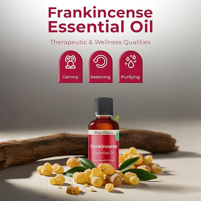 Viva Doria Frankincense Essential Oil, 100% Pure, Natural Essential Oil, Undiluted, for Aromatherapy | Food Grade, 30 mL (1 Fluid Ounce)