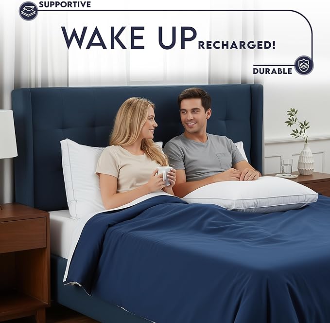 Utopia Bedding Bed Pillows for Sleeping King Size (White), Set of 4, Soft & Fluffy Pillow with Down Alternative Filling, Cooling, Hotel Quality, Gusseted Pillow for Back, Stomach or Side Sleepers