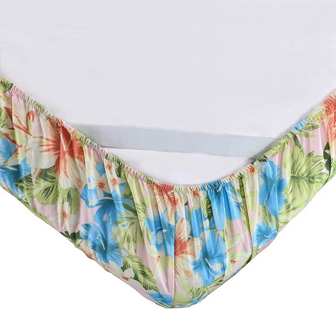 Elegant Comfort Softest and Coziest 6-Piece Sheet Set - 1500 Premium Hotel Quality Microfiber - Deep Pocket, Wrinkle Resistant 6-Piece Floral Magnolia Pattern Bed Sheet Set, King, Magnolia