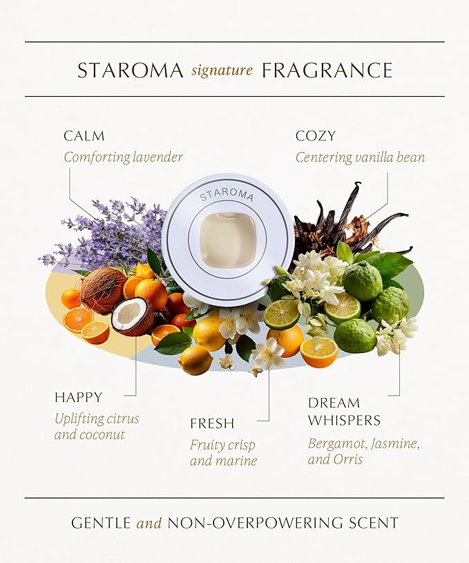 Dream Whisper (Jasmine Essential Oil Refill), Compatible with STAROMA Waterless Essential Oil Diffuser – Premium Aromatherapy Fragrance, Gentle and Consistent Scent – for 200 sqft Small Home, Office