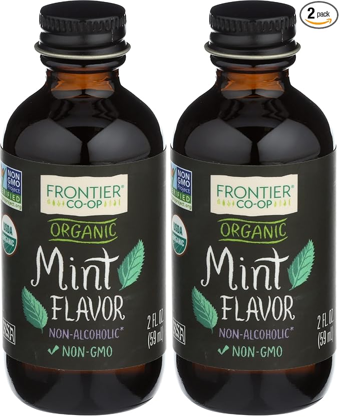 Frontier Co-op Organic Mint Flavor,2 fl oz. - For Baking and Culinary Use,(Pack of 2)
