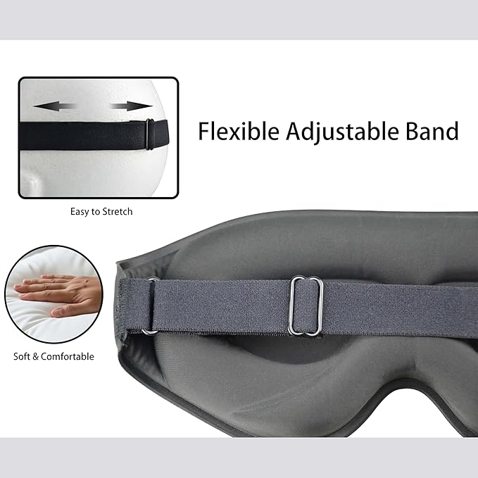 3D Light Blocking Sleep Eye Mask, No Pressure Eye Mask, Ultra Soft Eye Cover, Deep Sleep Mask, Night Blindfold, Home Office Nap Eye Mask