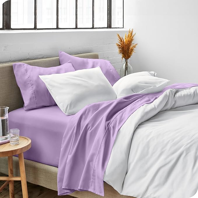 Bare Home Twin XL Sheet Set - 1800 Ultra-Soft Microfiber Twin Extra Long Bed Sheets - Double Brushed - Deep Pockets - Easy Fit - 3 Piece Set - Bedding Sheets & Pillowcases (Twin XL, Lavender)