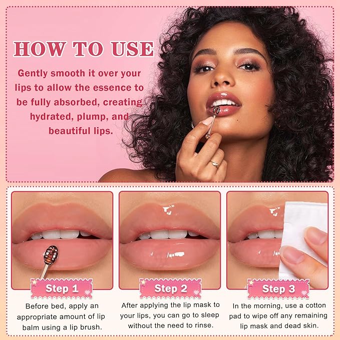 4 PCS Bee Lip Balm Honey Pot Hydrating & Preventing Dry Honey Balm Lip Balm Honey, Strawberry, Collagen, Chocolate Moisturizing Lip Sleeping Mask with Sticks