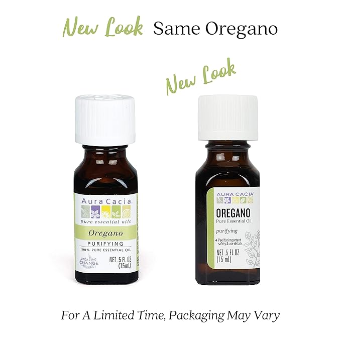 Aura Cacia 100% Pure Oregano Essential Oil, GC/MS Tested for Purity, 15 ml, Origanum vulgare, 0.5 Fl Oz (Pack of 2)