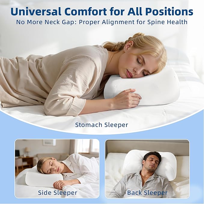 Memory Foam Pillow for Side Sleepers – Ergonomic Neck Pillow for Adults, Dual-Height 5" & 3.5" Adjustable Loft, Cooling Washable Cover, Slow Rebound, Cervical Support for Deep Sleep