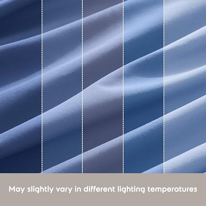 Nestl Extra Deep Twin XL Sheet Set - 4 Piece Breathable & Cooling Sheets - Hotel Luxury Bedding Set w/18-24 Inch Deep Pockets - Easy & Secure Fit - Super Soft, Wrinkle Free & Comfy - Calm Blue