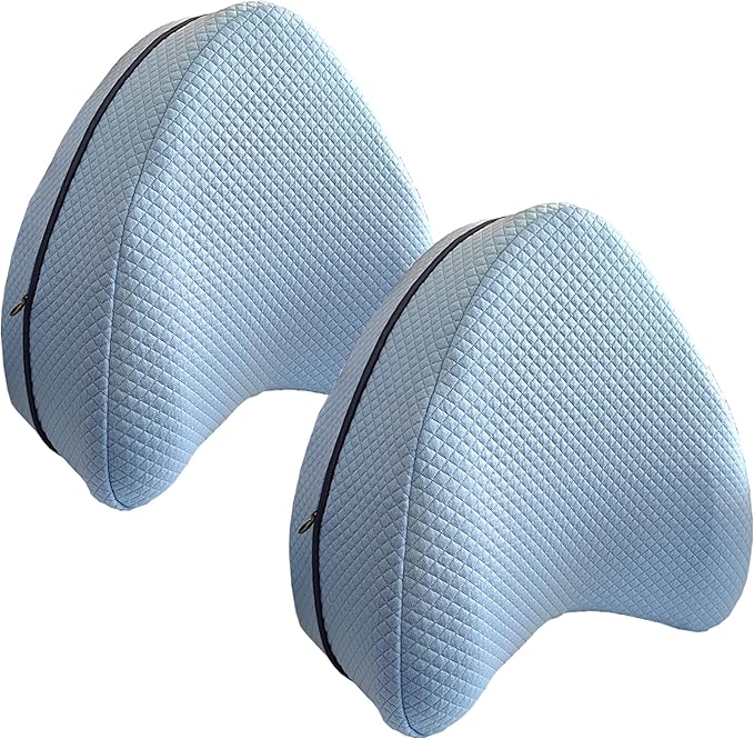 Replacement Pillow Cover for Contour Legacy Leg & Knee Foam Support Pillow-Cover ONLY (Blue，2 Pack)