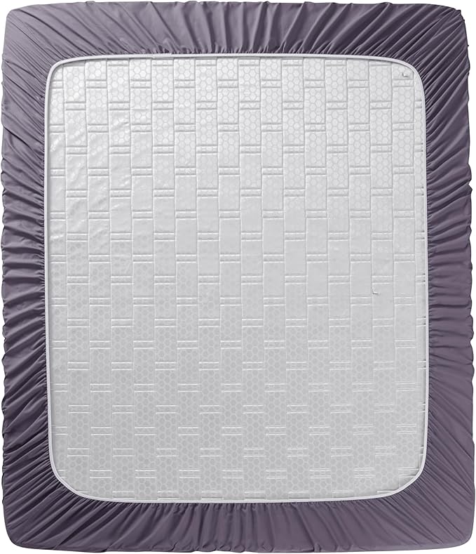 Clara Clark Flex Top King Sheets - Hotel Luxury 6 Piece Bed Sheets for Top Split King Bed - Soft Bedding Sheets & Pillowcases, Head Split King Size. Grayish Purple