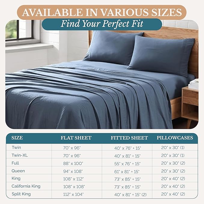 Casa Platino Queen Bed Sheets Set, Ultra Soft & Cozy Queen Sheet, Pre Washed Brushed Microfiber Bed Sheets Queen, Deep Pocket Sheet Sets Queen Size Fits 8 to 15 inch Deep Mattress- Estate Blue