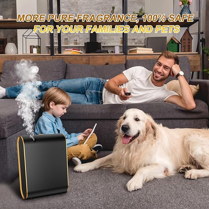 Wankeer Smart Scent Air Machine for Home, 1500 Sq. Ft Hotel Collection Diffuser with Cold Air Tech, Whole House Fragrance & Low Noise, Bluetooth Scent Air Diffuser for Home, Hotel, Office, Spa(Black)