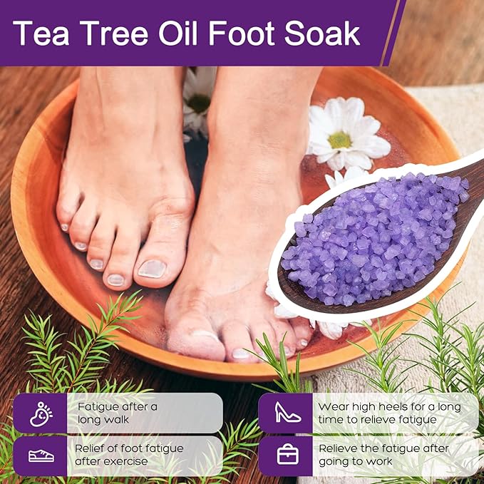 3 Pack Foot Soak Salts Kit Epsom Salt - Himalayan Pink Salt - Dead Sea Salt - Foot spa Care Best for Good Sleep Essential Oils Tea Tree Oi Lavender Rose for Women