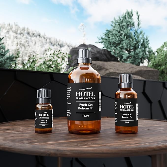 AirScent Fresh Cut Balsam Fir Diffuser Oil - Premium Balsam Fir Fragrance Oil for Ultrasonic and Waterless Diffusers and Crafting - 30 mL, 1 fl oz Glass Dropper Bottle - Christmas Tree Scents