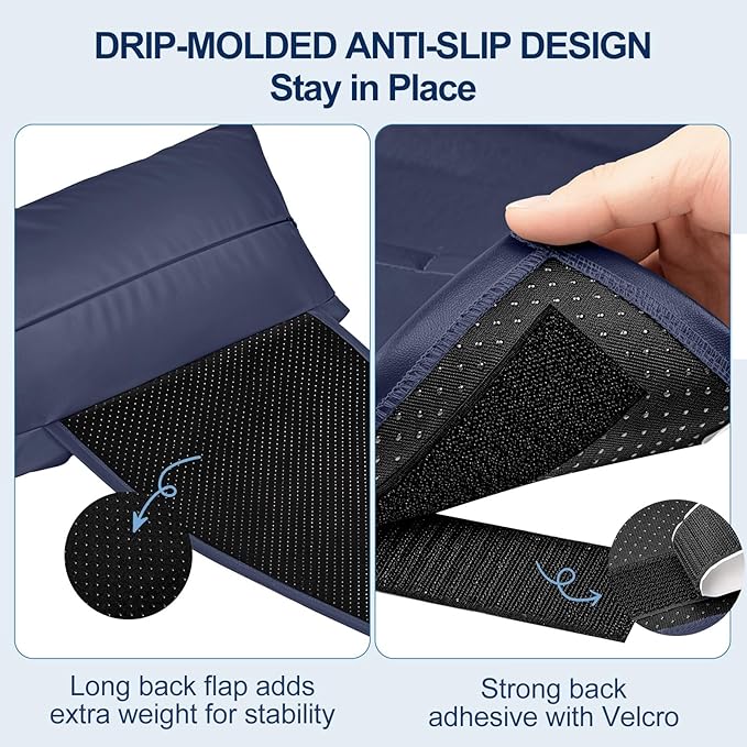 Leather Recliner Pillow, Adjustable Neck & Head Support Pillow, Pu Leather Non-Slip Headrest for Pain Relief & Relaxation, Ideal for Recliner Chair, Couch, Office Chair, Sofa