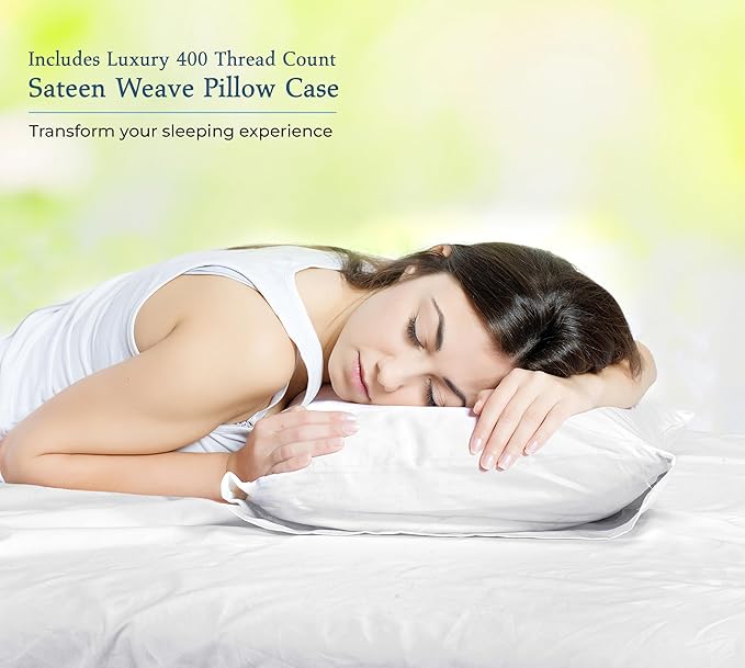 Royale Linen 400 Thread Count 100% American Grown Cotton 4 Piece Sateen Queen Sheet Set - 1 Fitted Sheet, 1 Flat Sheet, 2 Pillow case - White Queen Bedsheet - Cotton Sheets - (Queen, Signature White)