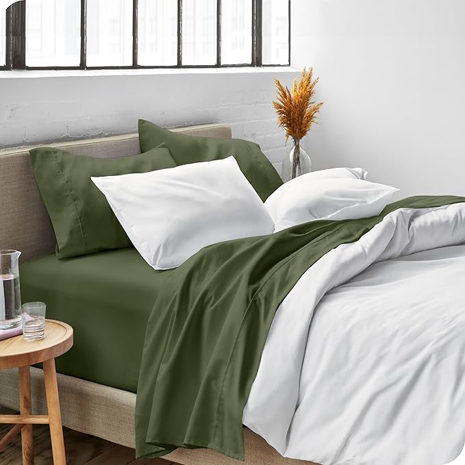 Bare Home Twin XL Sheet Set - 1800 Ultra-Soft Microfiber Twin Extra Long Bed Sheets - Double Brushed - Deep Pockets - Easy Fit - 3 Piece Set - Bedding Sheets & Pillowcases (Twin XL, Cypress)