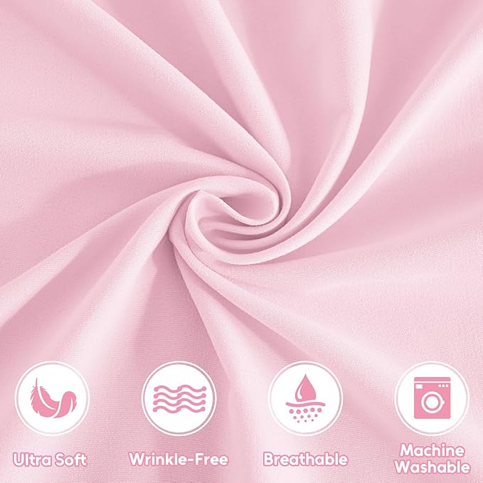 Queen Sheet Set, 4 Pieces Hotel Luxury Soft Microfiber Queen Bed Sheets Set, Up to 16" Deep Pockets, Oeko-Tex Sheets with Elastic, Breathable, Wrinkle Free (Light Pink, Queen)