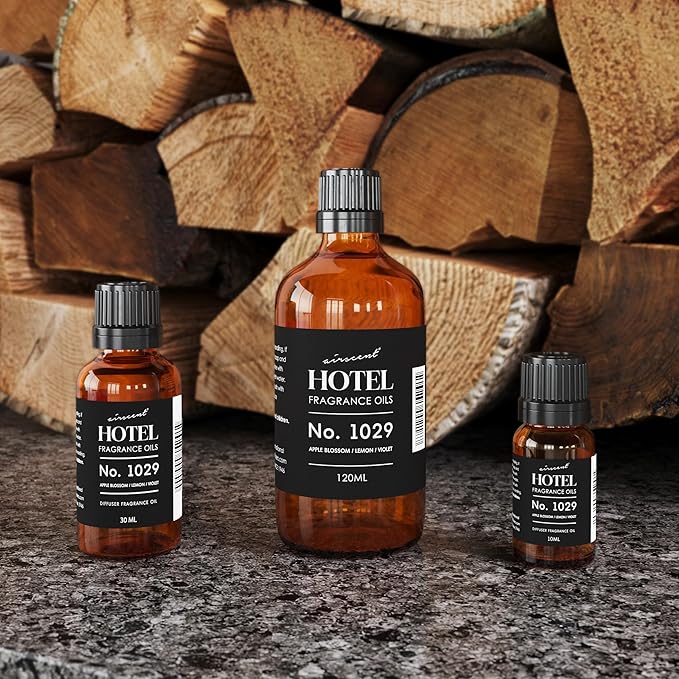 AirScent Hotel Diffuser Oil No. 1029 Inspired by The Floral Breeze Hotel Scent - Premium Fragrance Oil for Ultrasonic and Waterless Diffusers and Crafting - 10 mL, 0.34 fl oz Glass Bottle with Dropper