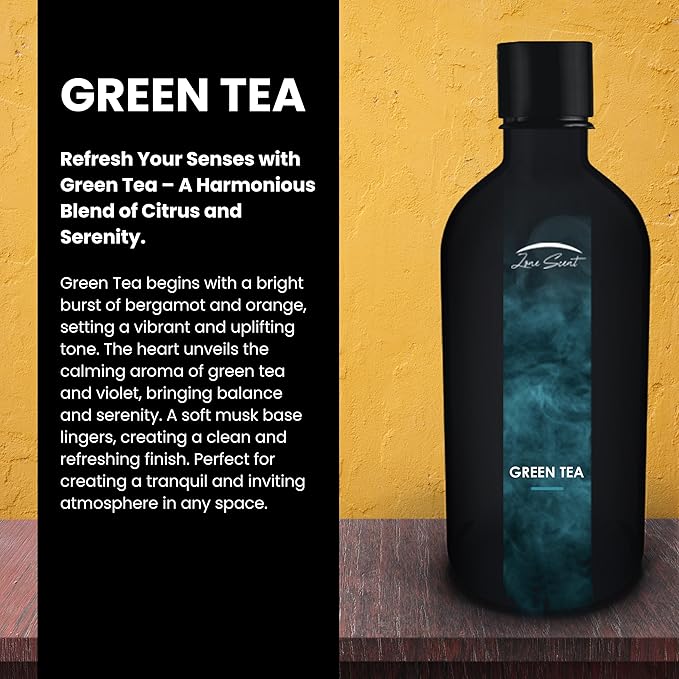 Green Tea Essential Oil for Diffusers - Premium Aromatherapy Oils Set for Home and Hotel, Scented Oil Diffuser for Relaxation, Eco-Friendly, Safe for Family and Pets, Diffuser Refill 100ml