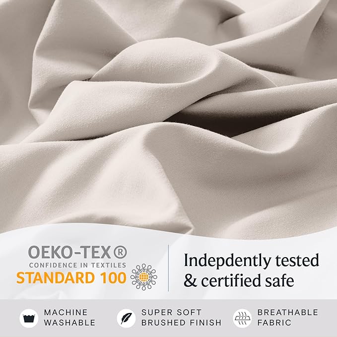 LuxClub 3 PC Twin Sheet Set, Deep Pockets Wrinkle Free Cooling Bed Sheets Hotel Bedding for Women, Men, Kids & Teens, Includes 1 Fitted Sheet, 1 Flat Sheet and 1 Pillowcase-Silky Soft Linen