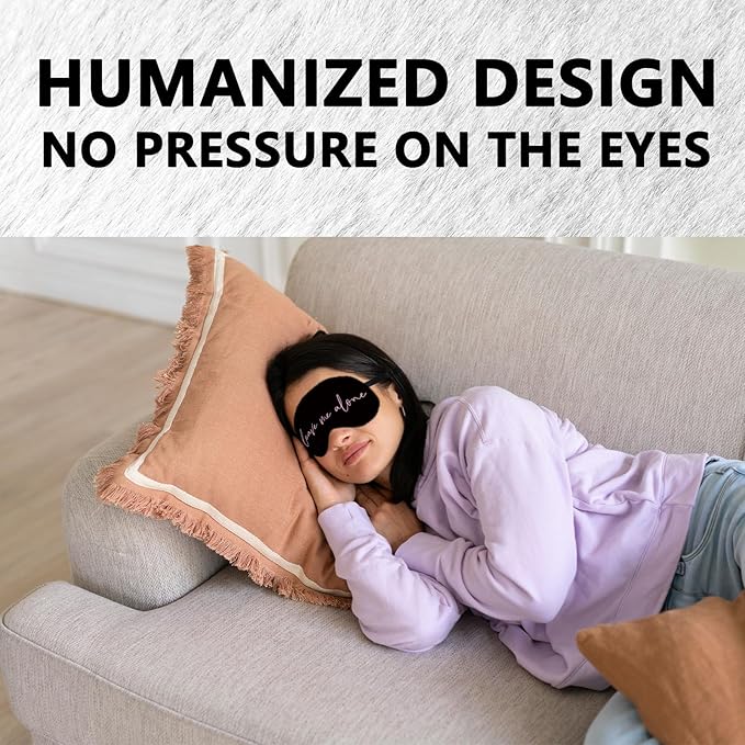 Funny Leave Me Alone Silk Eye Mask for Sleeping,Funny Sleeping Mask, Fun Blindfold Adjustable Strap Night Sleep Mask for Women Girls, Airplane Travel Nap, Sleeping Mask Eye Cover