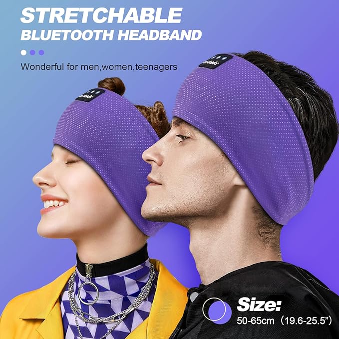 LC-dolida Sleep Headphones Bluetooth 5.4, Headband Headphones Earphones Wireless, Sleep Mask for Sleeping, Sports, Gifts, Workout, Jogging, Yoga,Insomnia, Air Travel, Meditation