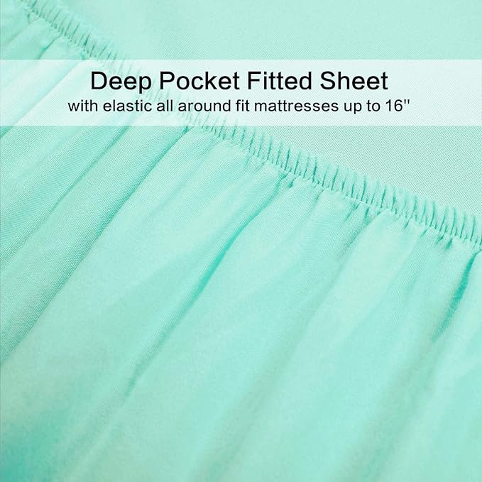 Best Season Twin Size Sheets Set - 3 Piece (Mint Color) Brushed Microfiber Bed Sheet Set,Deep Pocket,Extra Soft & Fade Resistant,Hypoallergenic