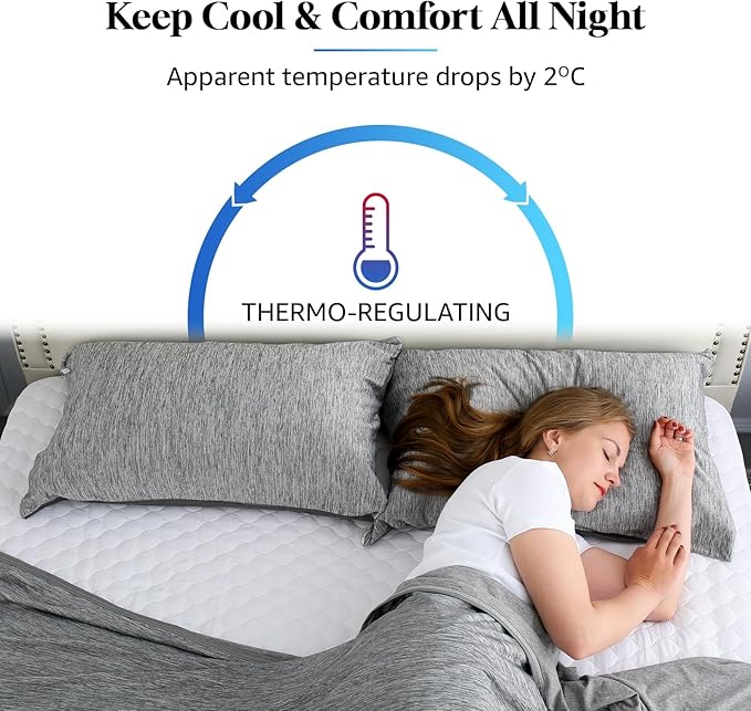 CHOSHOME Cooling Pillow Cases Zipper Pillow Covers Q-Max > 0.45 Zippered Pillowcases for Hot Sleepers, Soft, Breathable, Skin-Friendly, 4 Pack (Queen, 20"x30", Black)