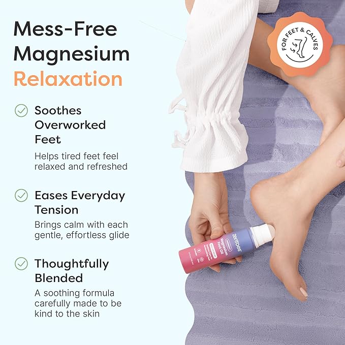 ZenToes Magnesium Oil for Feet | Targeted Tension Relief Roller Ball for Restless Legs & Feet | Magnesium Spray Alternative for Restful Sleep | Lavender & Mint Scent | 3.4oz