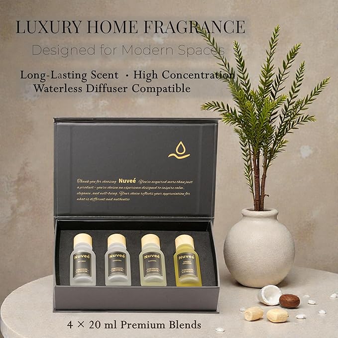 Hotel Collection Fragrance Oil Set - Inspired by Iconic Hotel Experiences - Luxury Oils for Waterless Diffusers, Long Lasting Home Fragrance - 4 x 20ml Gift Set