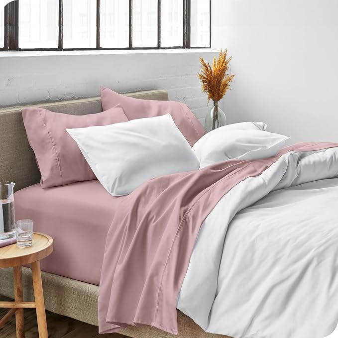 Bare Home King Sheet Set - 1800 Ultra-Soft Microfiber King Bed Sheets - Double Brushed - Deep Pockets - Easy Fit - 4 Piece Set - Bedding Sheets & Pillowcases (King, Mauve)