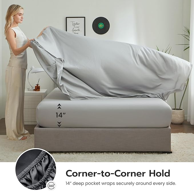 Joiedomi Twin Comforter Set with Sheets Dark Grey, 5 Pieces Twin Bedding Sets with 1 Down Alternative Comforter, 1 Flat Sheet, 1 Fitted Sheet, 1 Pillowcase and 1 Pillow Sham, Bed in a Bag All Seasons