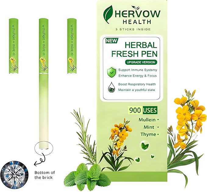 【HERVOW】 Portable Aromatherapy Diffuser for Essential Oils – 900 Uses Long Lasting, No Electricity, Natural Mint Lavender Chamomile, for Home Car Office Travel, Calming Air Freshener Gift