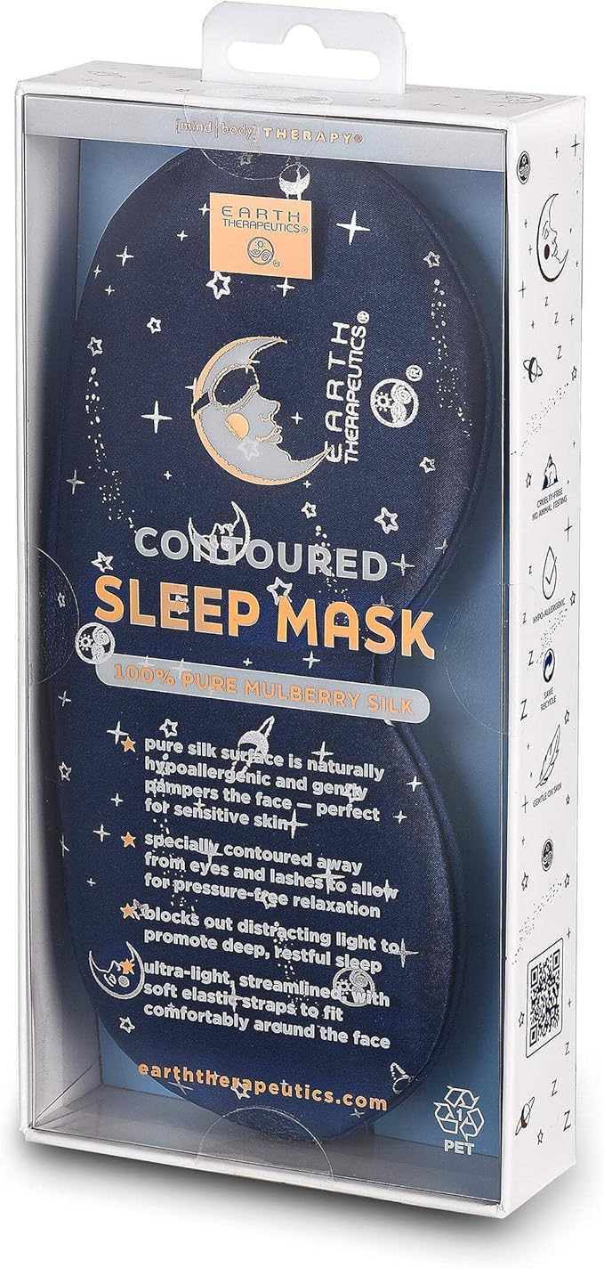 Earth Therapeutics Contoured Beauty Sleep Mask - 100% Mulberry Silk