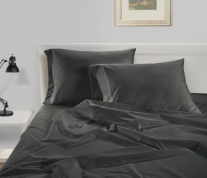 LANE LINEN Pillows Queen Size Set of 2, Soft 100% Egyptian Cotton, Cool & Smooth Pillow Cases - Charcoal