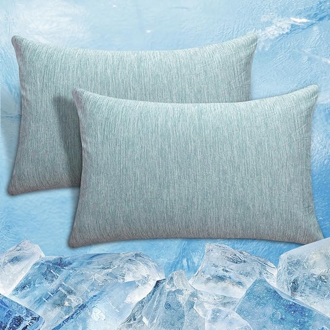CHOSHOME Cooling Pillow Cases Zipper Pillow Covers Q-Max > 0.45 Zippered Pillowcases for Hot Sleepers, Soft, Breathable, Skin-Friendly, 4 Pack (Queen, 20"x30", Green)