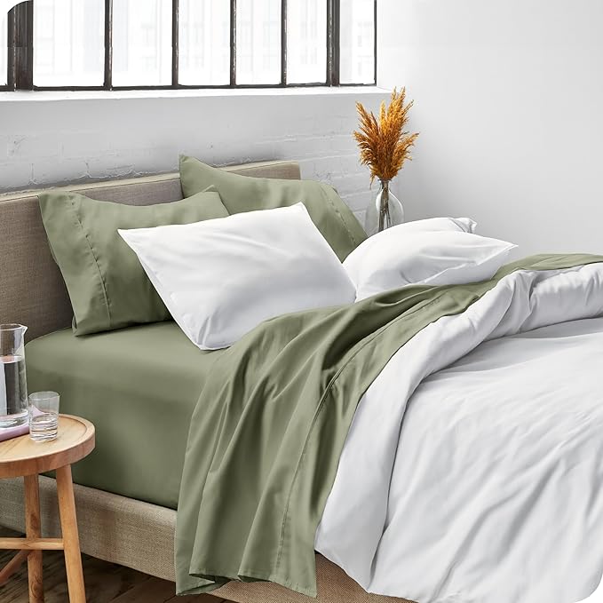 Bare Home Twin XL Sheet Set - 1800 Ultra-Soft Microfiber Twin Extra Long Bed Sheets - Double Brushed - Deep Pockets - Easy Fit - 3 Piece Set - Bedding Sheets & Pillowcases (Twin XL, Sage)