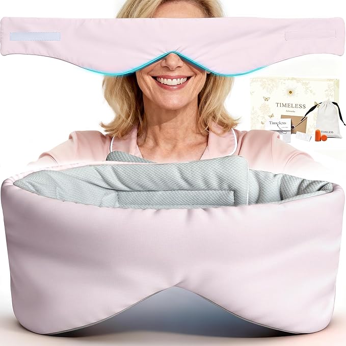 Soft Reversible Cotton Eye Mask for Sleep, Ballet Pink Adjustable and Breathable Design, Lightweight Full-Cover Blindfold for Travel & Nap, Holiday Gift Set for Women Men Adults Couples