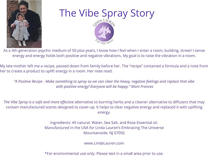 Room Cleansing Spray, Made With Essential Oils, Use To Cleanse Negative Energy, Alternative For Smudging and Burning of Sage, Made in USA, By Linda Lauren