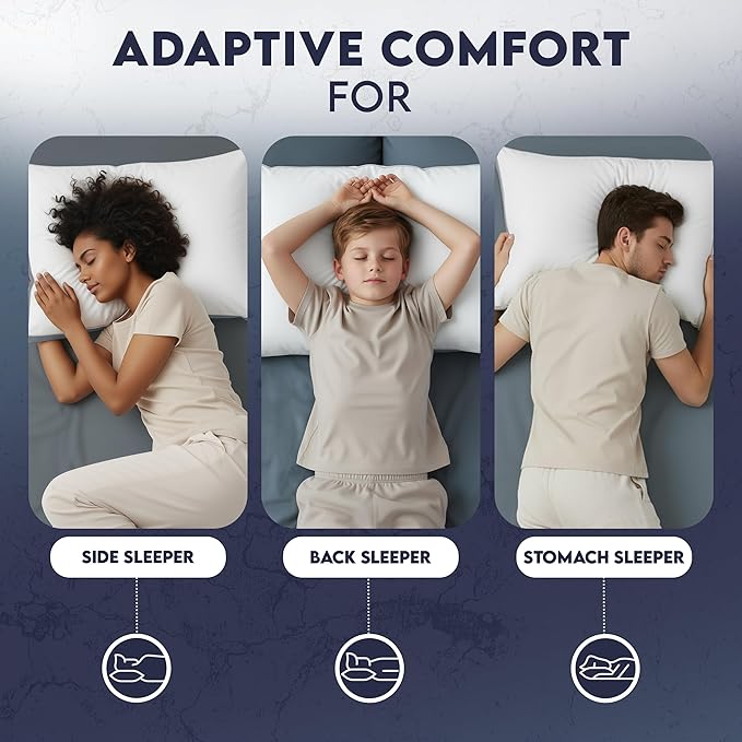 Utopia Bedding Bed Pillows for Sleeping King Size (Grey), Set of 2, Soft & Fluffy Pillow with Down Alternative Filling, Cooling, Hotel Quality, Gusseted Pillow for Back, Stomach or Side Sleepers