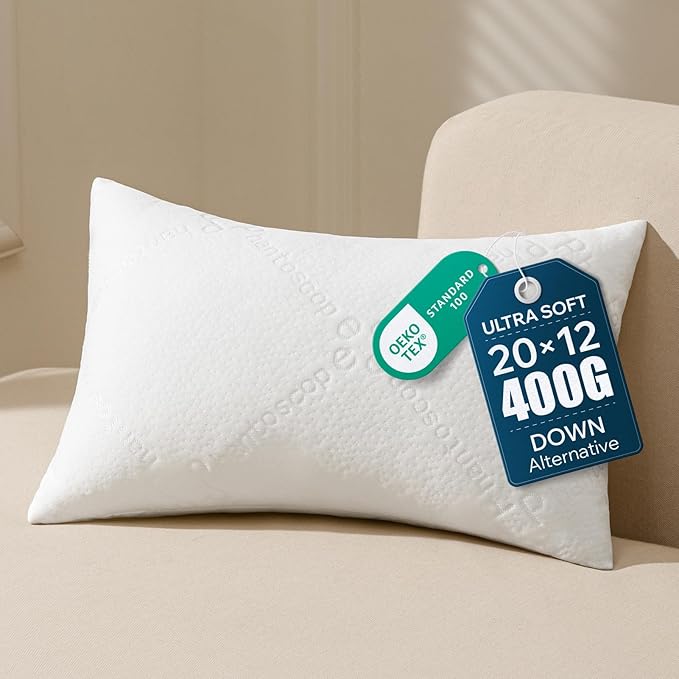 Phantoscope Premium 12x20 Throw Pillow Inserts, Ultra-Soft Air Layer Pillow Inserts Down Alternative Decorative Throw Pillows for Couch, Bedroom, Lumbar Cushion Sham Stuffer, Pack of 1