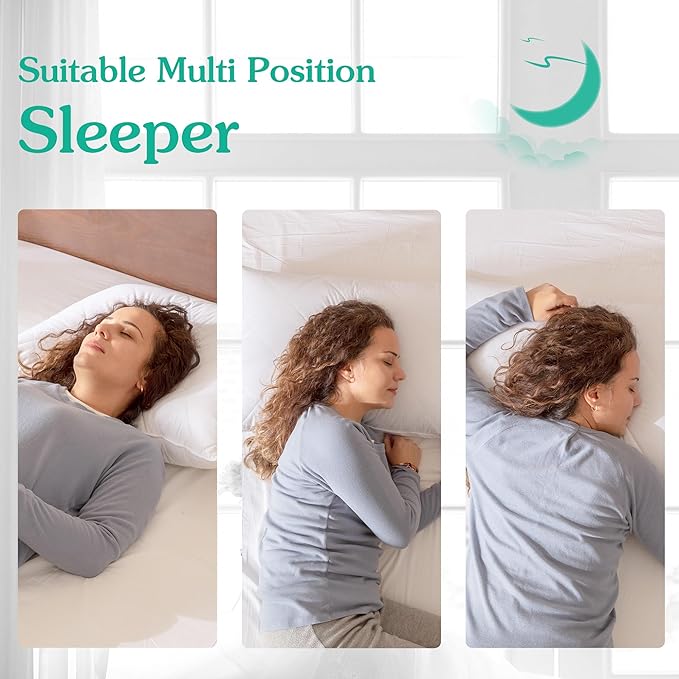 Three Geese White Goose Feather Cotton Pillows Queen Size Set of 2- Soft 600 Thread Count 100% Cotton, Medium Firm,Soft Support Surround Cotton (Queen Size:Pack of 2)