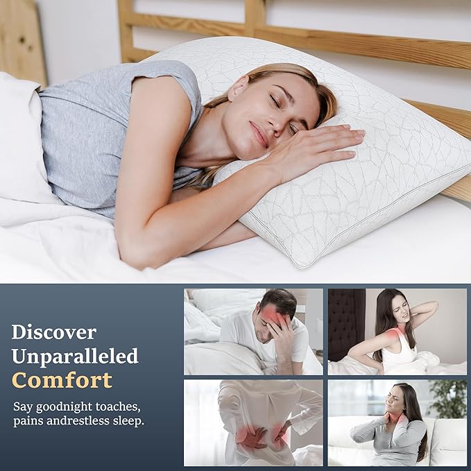 COZSINOOR King Size Bed Pillows - Breathable Premium Down Alternative Pillows Set of 2 for Side, Back, and Stomach Sleepers Cooling Hotel Quality Fluffy Soft Microfiber Fill Skin-Friendly