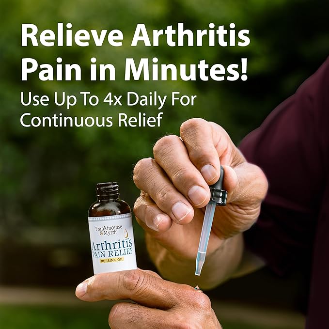 Frankincense & Myrrh Arthritis Pain Relief Rubbing Oil – Arthritis Pain Reliever with Frankincense Essential Oil for Sciatica, Lower Back, Neck, Hands, Knees, Joints and Shoulders, 2 fl.oz. - 1 Pack