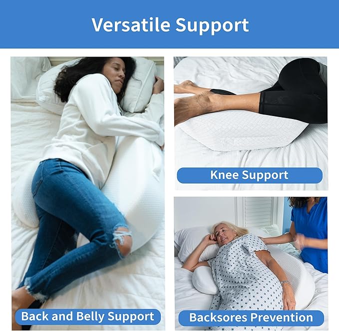Zomaple Bedsore Positioning Pillow for Bedsore Prevention and Faster Recovery - Heat Regulating Bed Sore Cushion for Butt Lifting and Easy Positioning - Non-Skid Removable Cover, BPP20001