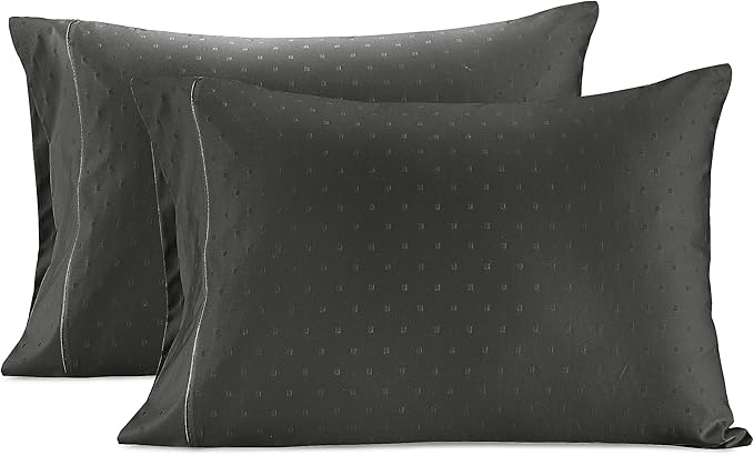 LANE LINEN Pillows Queen Size Set of 2, Soft 100% Egyptian Cotton, Cool & Smooth Pillow Cases - Charcoal