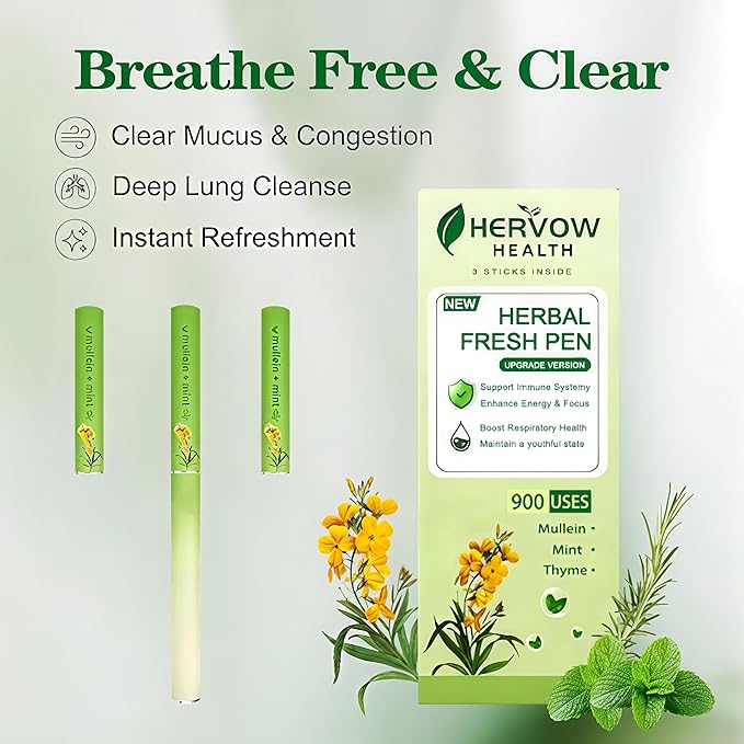 【HERVOW】 Portable Aromatherapy Diffuser for Essential Oils – 900 Uses Long Lasting, No Electricity, Natural Mint Lavender Chamomile, for Home Car Office Travel, Calming Air Freshener Gift