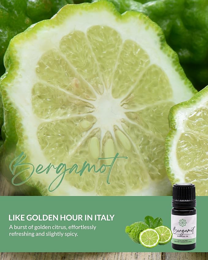 Essence Bergamot Essential Oil, 5 ml | Aromatherapy Oil for Diffusers & Personal Use | Natural Fragrance for Relaxation, Clarity & Wellness | Made in USA | Citrus Scent