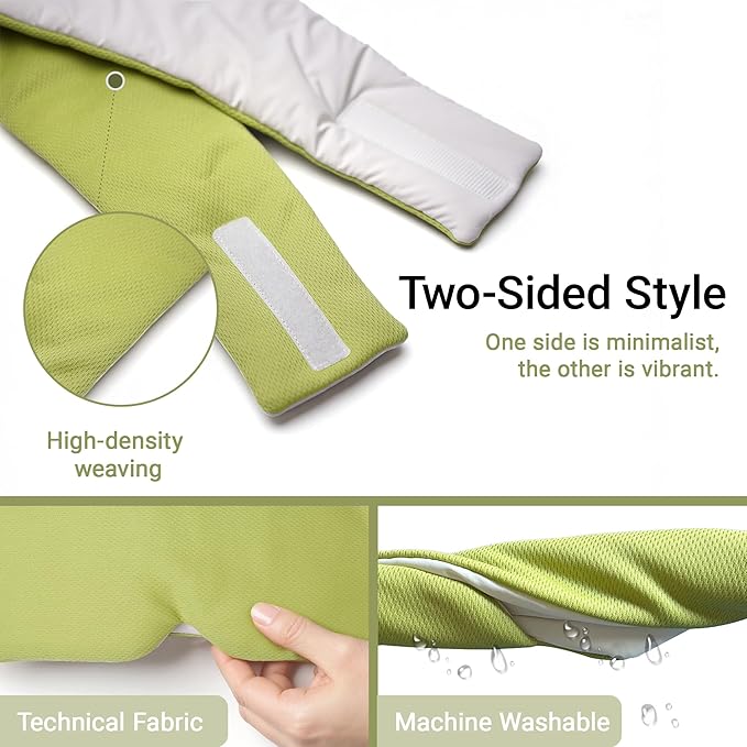 Reversible Full-Cover Meadow Mint White Cotton Eye Mask for Sleep, Adjustable Breathable Wrap, Lightweight Total-Dark Blindfold for Sleep Travel, Holiday Gift Kit for Women Girl Men Adults
